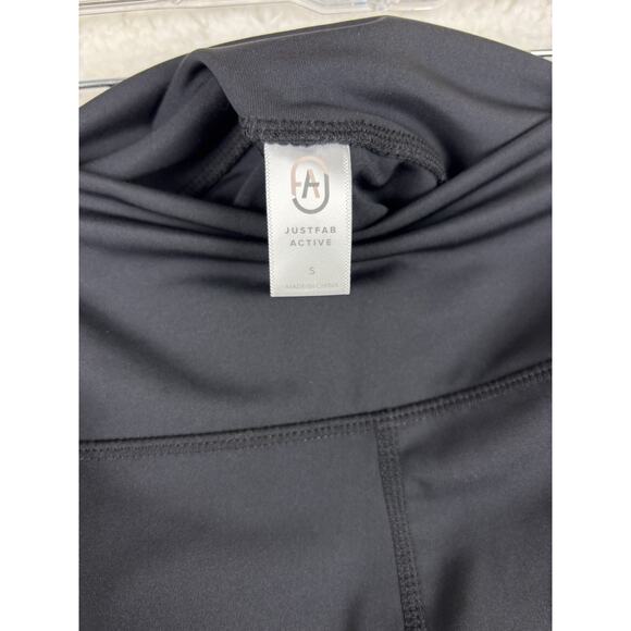 JustFab Black High Rise Leggings Small NWOT Pockets Squat Proof Gym Yoga - Picture 3 of 5